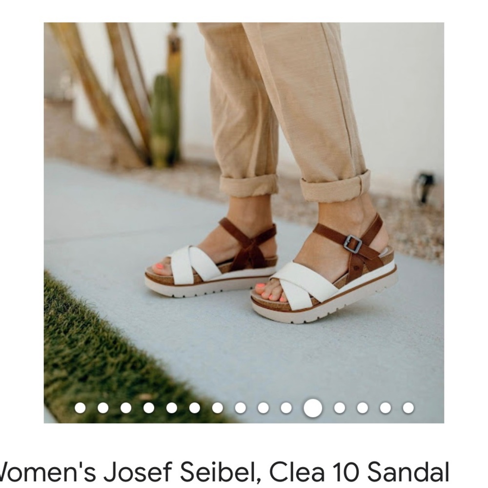 NIB Josef Seibel “Clea 10” White Kombi ladies wedge platform sandals, size EU 37 - Picture 3 of 12
